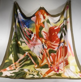 Q78Y09 Louis Vuitton Paris Large Vintage Silk Scarf