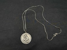 Vintage Sterling Silver St. Anthony Pray For Us Pendant Necklace