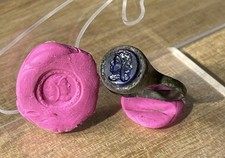 Antique Seal Ring, 18th Century, Bronze, Double Face Carving, Rare!