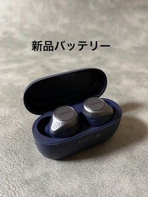 Jabra Elite Active 75t Navy Earbuds Battery Replaced Full Set Used
