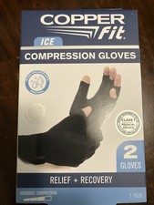 COPPER FIT ICE MENTHOL COMPRESSION GLOVES L / XL 3. " x 4. " 1 Pair