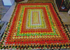 Vintage Handmade Hand Stitched Grandmothers Flower Garden Quilt Top 99x80