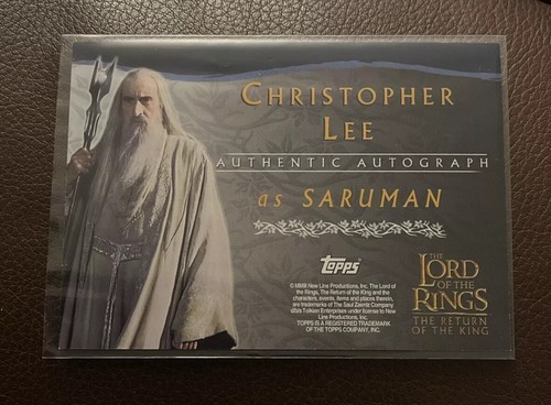 Lord Of The Rings Return Of The King Autograph Card Christopher Lee. - Picture 2 of 2