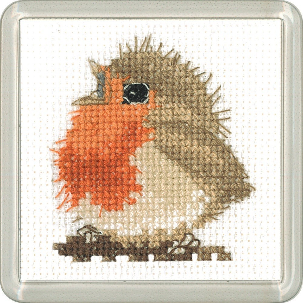 Heritage Crafts - Simply Heritage Rowan Robin Coaster Counted Cross Stitch Kit