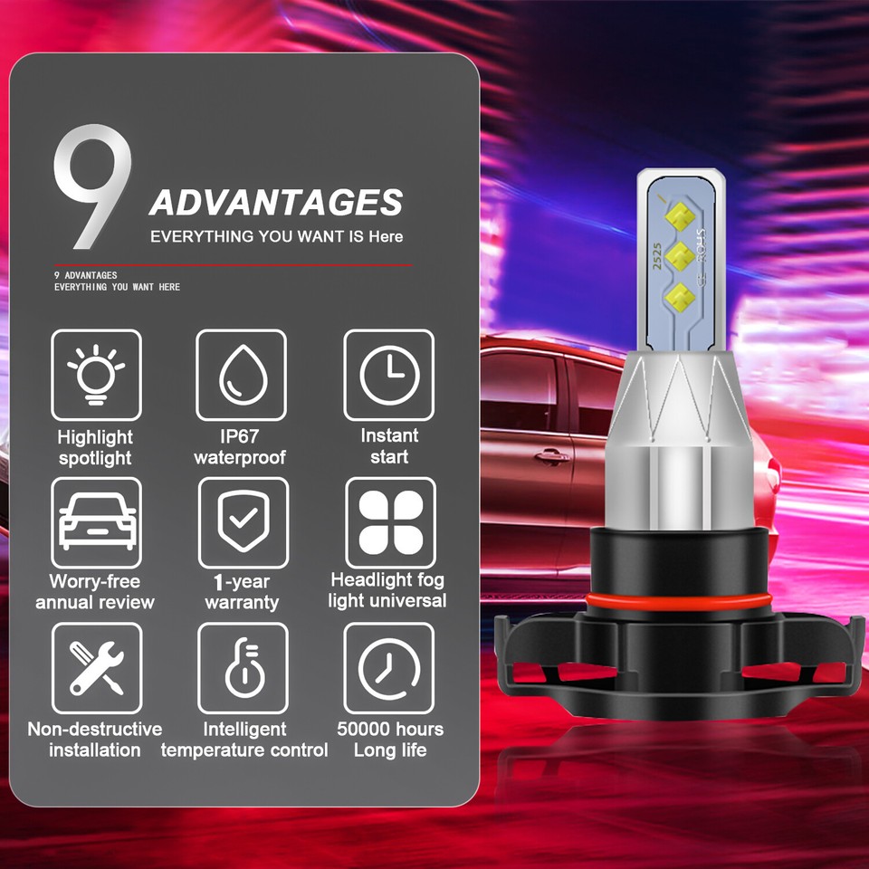 For 20072013 GMC Sierra 1500 2500 3500HD 6000K LED Headlight Fog Bulbs