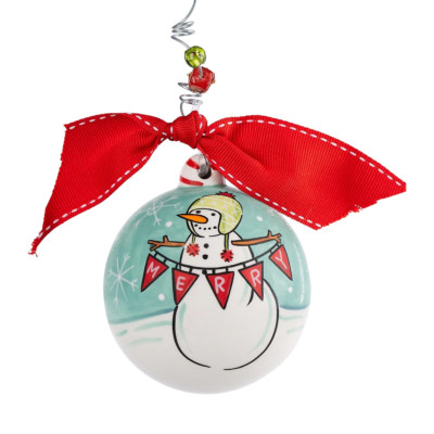 Merry Snowman Ball Ornament by Glory Haus - Free Shipping