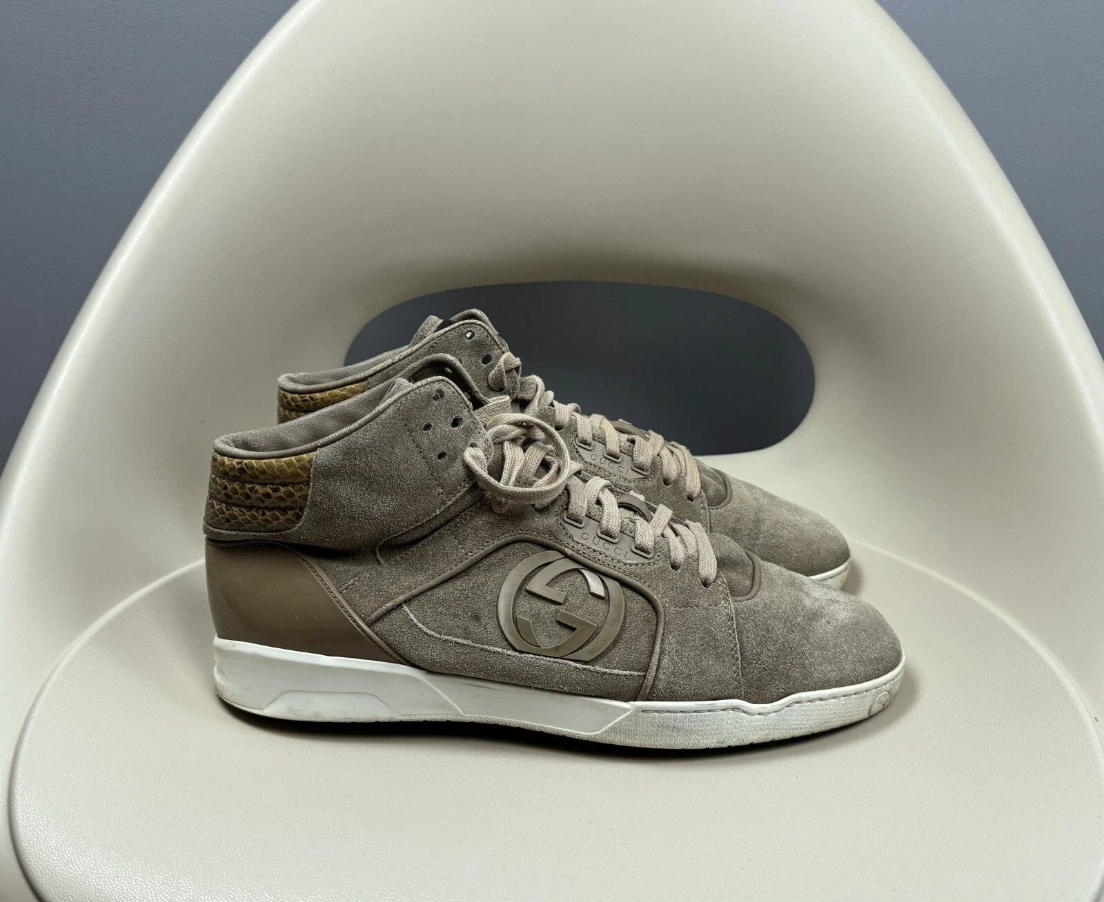 Baskets montantes homme Gucci daim logo GG taille 9,5 EU 43,5 US 10