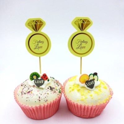 24 Diamant Ring Love Toppers Topper Cupcake Party Hochzeit Picks Dekoration