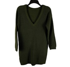 Lulus Women V Neck Backless/Reversible Pullover Knit Sweater Mini Dress Size S