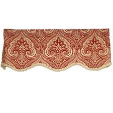 RLF Home Tara Ikat Provance Rod Pocket Scalloped 50''W Valance – Terracotta