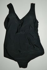 SWIMSUITS FOR ALL women's BLACK One Piece TUMMY CONTROL SWIMSUIT 16