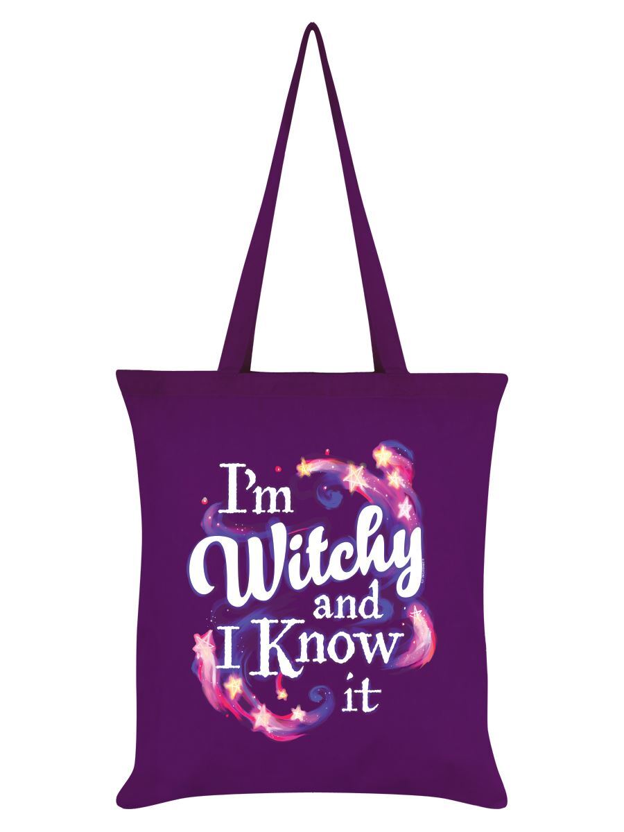 Tote Bag I'm Witchy And I Know It Magenta Purple 38x42cm