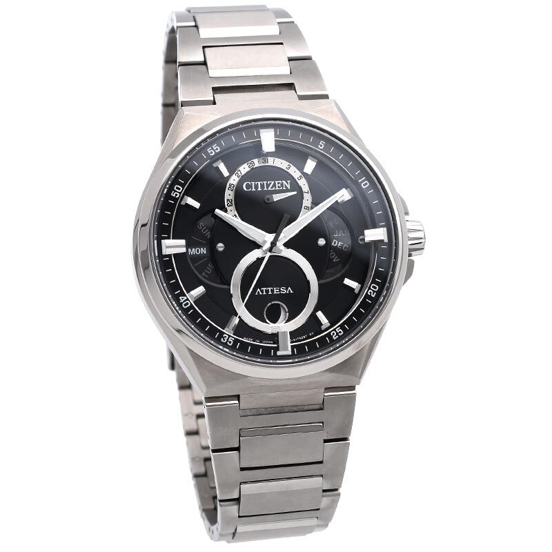 CITIZEN ATTESA Eco-Drive BU0060-68E Black Silver Quartz Men's