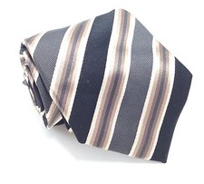  125 Kenneth Cole Men S Stripe Black Brown Necktie Classic Silk Neck Tie 58x3.25