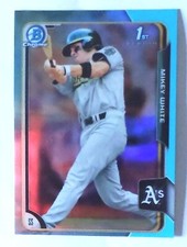 2015 Bowman Draft Chrome 1st Mikey White sky blue refractor #119 Athletics 