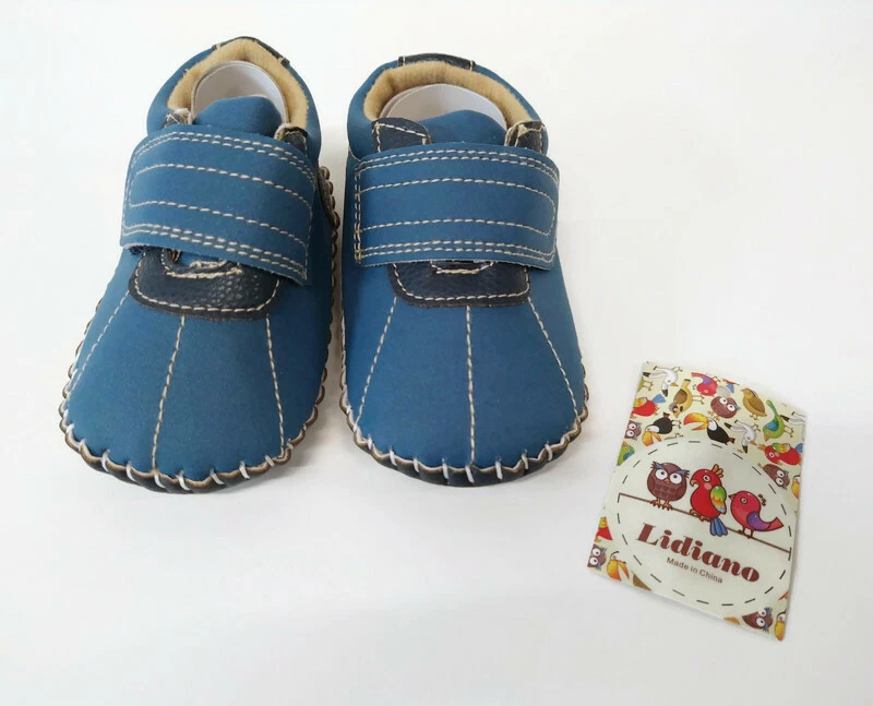 Lidiano Baby Boy Shoes 6 to 12 Months Blue Soft Sided Hook and