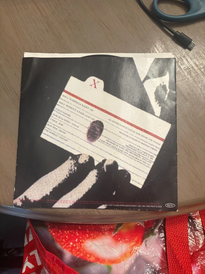 Rage Against The Machine  “Guerrilla Radio/Without A Face (Live)” Promo 7" - Image 2 of 4