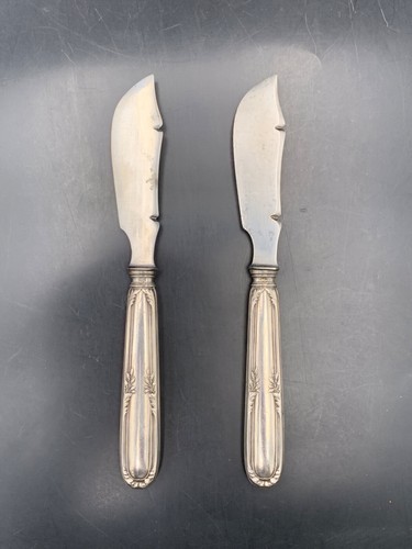Pair of Minerva Silver Handle Cheese Knives c. 1900 - Picture 5 of 14