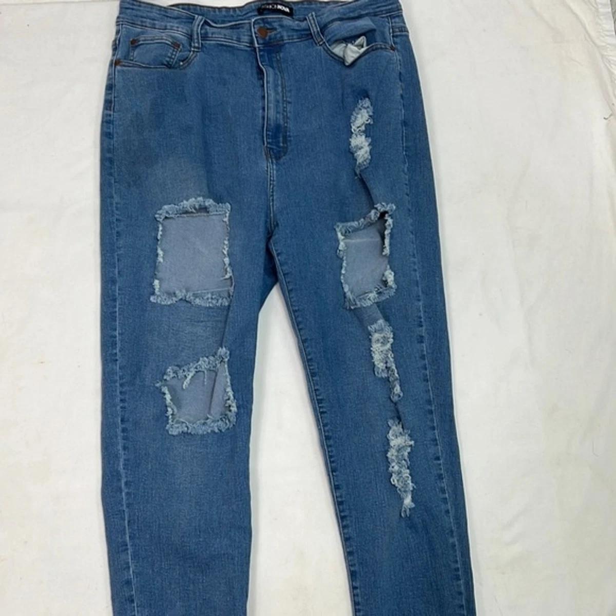 Fashion Nova Women s Skinny Ripped Jeans Boyfriend Denim Pants