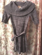 MUDD GRAY SWEATER DRESS WITH BELT-LADIES SMALL