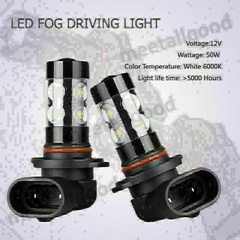 2pcs H10 50W 6000K Car LED Fog Daytime Driving Headlights Lamp Bulbs Cool White