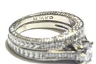 GIA 14k white gold 1.34ct round diamond engagement ring wedding band 6.7g set — photo 4