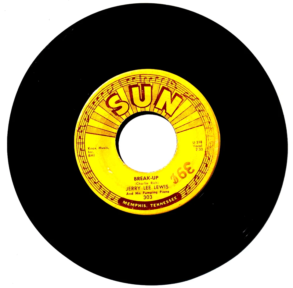 JERRY LEE LEWIS - Break-Up / I'll Make it All Up To You - 45rpm 1958  SUN 303 Foto 3 de 4