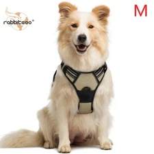 rabbitgoo No Pull Pet Dog Harness Adjustable Padded Vest Reflective Beige M