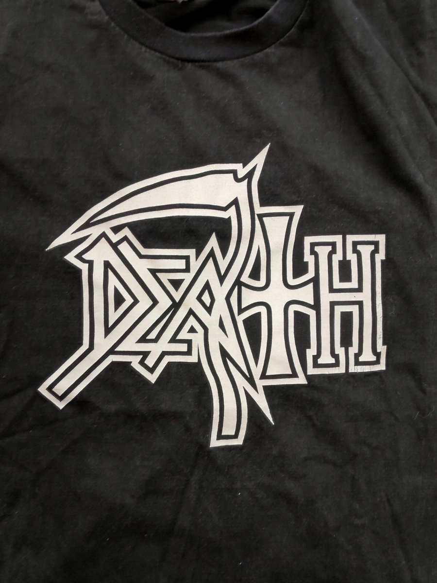 Vintage DEATH - 100% Pure Organic Metal Black Double Sided T Shirt