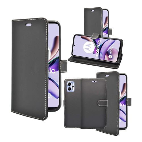 Cover In Pelle Con Portafoglio Per Motorola Moto G13, Blu, Con Slot Per Schede E Chiusura Magnetica