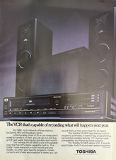 1985 Toshiba VCR VHS-M 5800 Stereo Wireless Remote Vintage 2 Page Print Ad