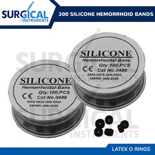 Silicone Hemorrhoid Bands Latex O Rings Set Black Rubbers For Ligator Surgical