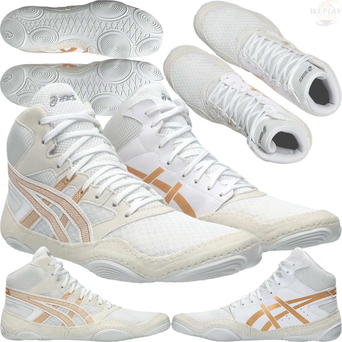 ASICS SNAPDOWN 4 ホワイト/ピュアゴールド Asics Snapdown 4 Mens Wrestling, Boxing Shoes White Pure