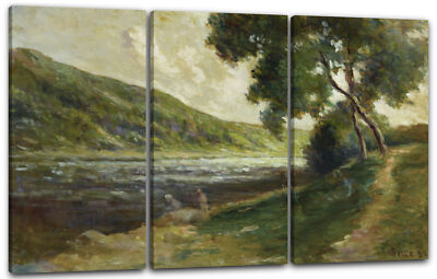 Maximilien Luce PAYSANS PRÈS DE LA SEINE, ENVIRONS DE ROLLEBOISE (Circa 1930) Mu