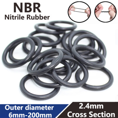2.4mm Cross Section Nitrile Rubber O-Rings Seals 6mm - 200mm OD O Ring Sealing