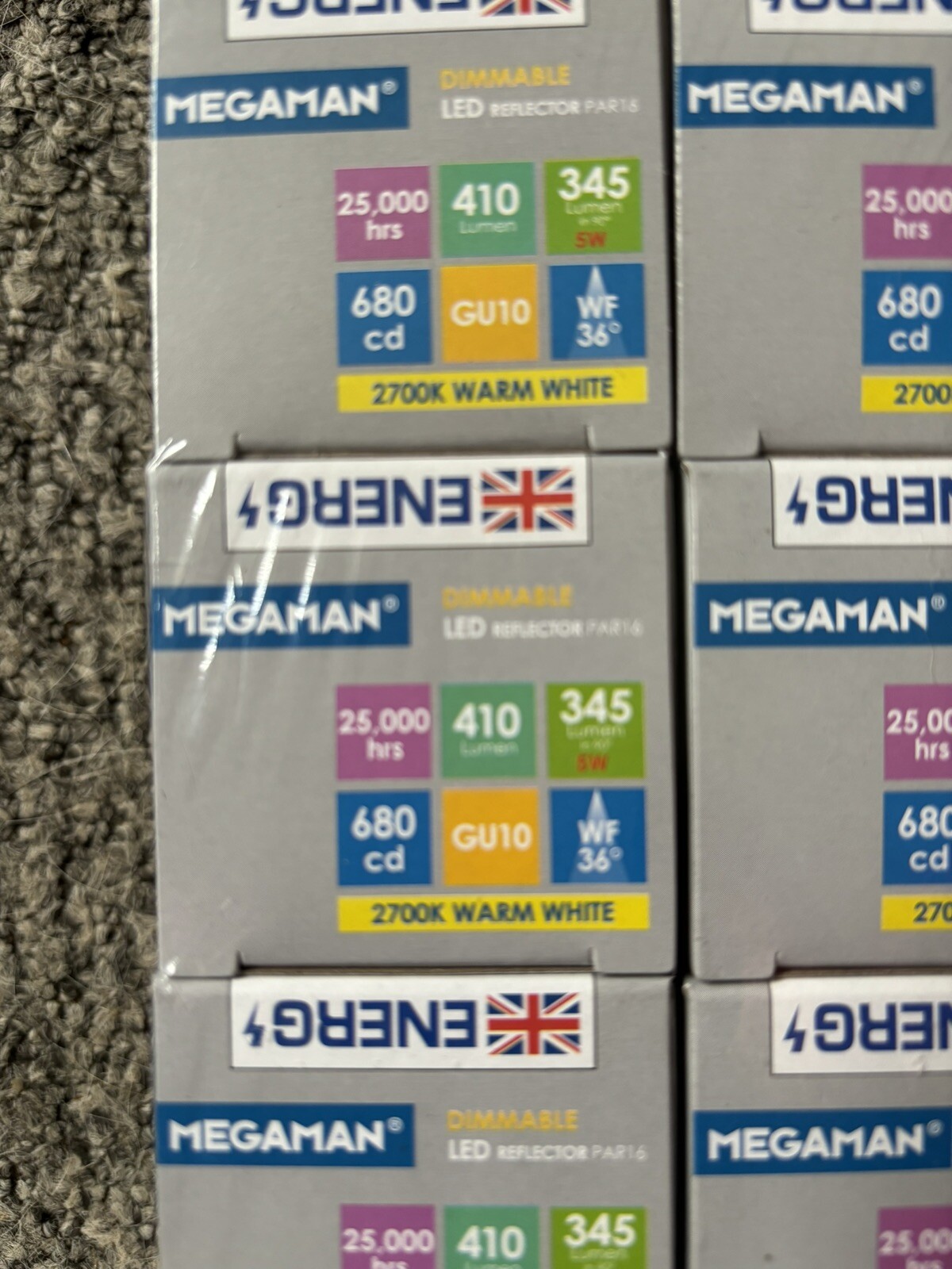 Megaman 140500 Dimmable LED GU10 PAR16 Bulb 36° 2700K Warm White 10 ...