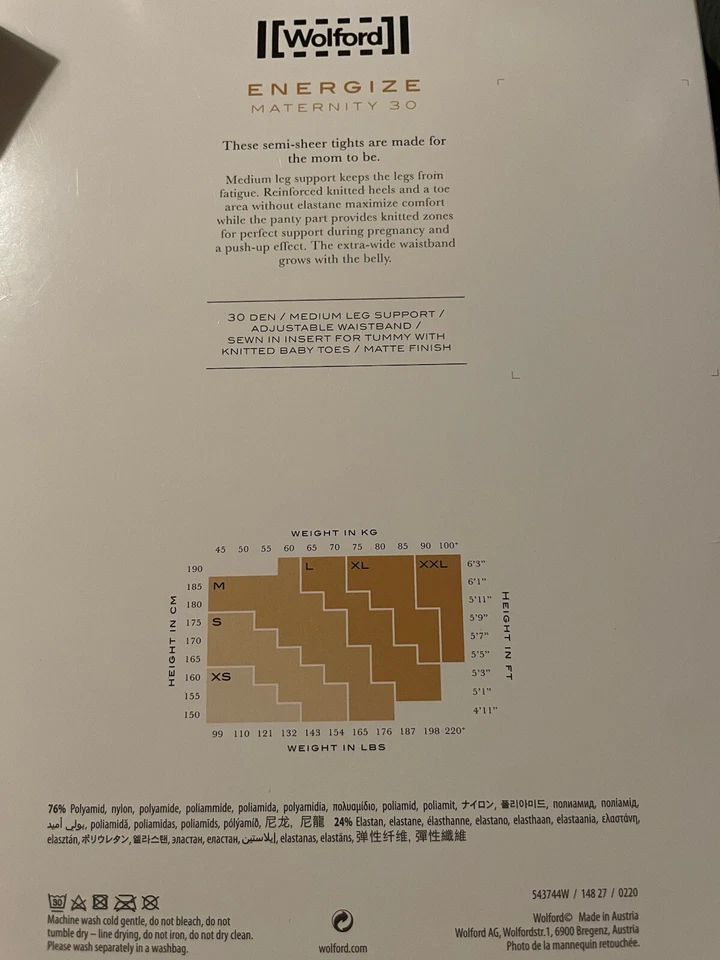 XS Wolford tight  (black) Energize Maternity 30 schwarzeStrumpfhoseWerdende Mum - Bild 3 von 4
