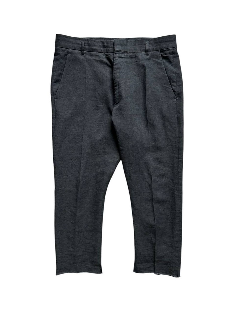 パンツ HAIDER ACKERMANN LINEN TROUSERS Haider Ackermann cropped pants linen/fleece wool/cotton