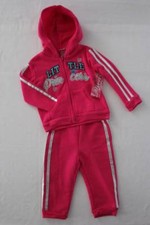 NEW Girls 2 piece Sweats Outfit 12 Months Hooded Jacket Pants Set Pink Princess