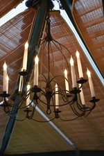 12 branch metallic hanging chandelier