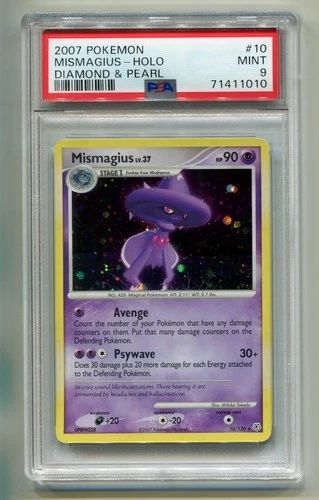 2007 POKEMON DIAMOND & PEARL MISMAGIUS LV. 37 #10/130 RARE HOLO FOIL PSA 9 A P1