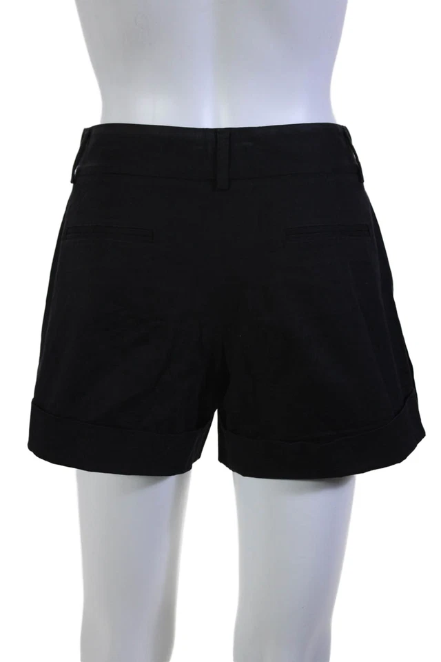 Шорты женские Theory с застежкой-крючком плоские передние карманы манжеты подол черные размер 4 - Изображение 3 из 4