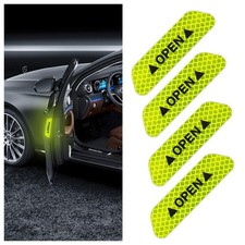 4PCS Car Door Open Warning Reflective Stickers, Night Visibility Car Anti-Col...