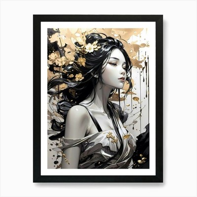 Asiatisches Mädchen 5 Kunstdruck gerahmt Wandbild Poster Leinwanddruck Bild