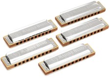 Hohner Marine Band 1896 5-piece Harmonica Set with Case - Keys of G, A, C, D, E