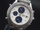 Vintage 2000 NEAR MINT Seiko World Timer Alarm 5T52-7A20 White Quartz Mens Watch