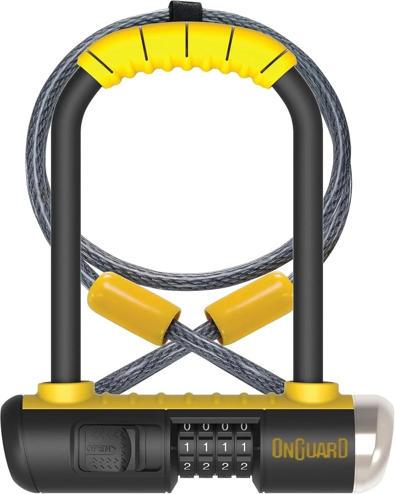 Durable Bulldog Black/Yellow U-Lock with 4 ft Security Cable - High Protection - Image 3 of 4