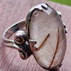 Vintage Clark & Coombs Rutilated Quartz Sterling Silver Ring - Size 4.25 - 3.4g