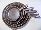 5 Pc. WagnerWare 3,5,6,8,10 Cast Iron Skillets-Restored--SPIN--For Gas Range