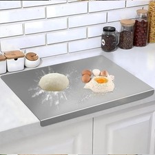 304 Stainless Steel Cutting Board Kitchen Counter Lip Non Slip Metal Chopping